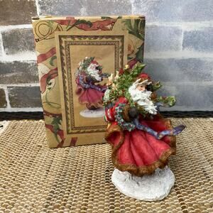 1997 Windswept Santa 9533 Figurine Signed Peggy Abrams Making Seasons Bright